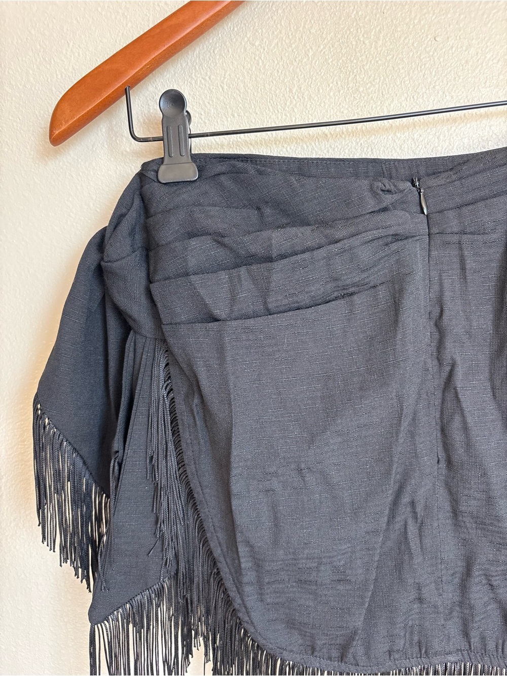 12th Tribe Black Fringe Mini Skirt - Picture 12 of 13